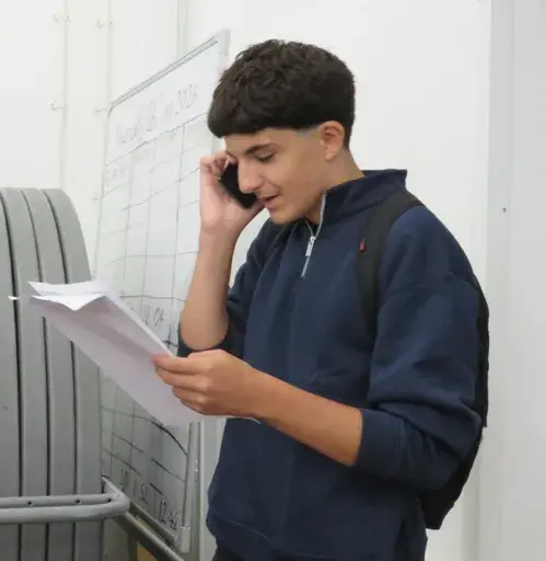 on phone