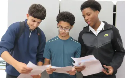 Boys sharing results